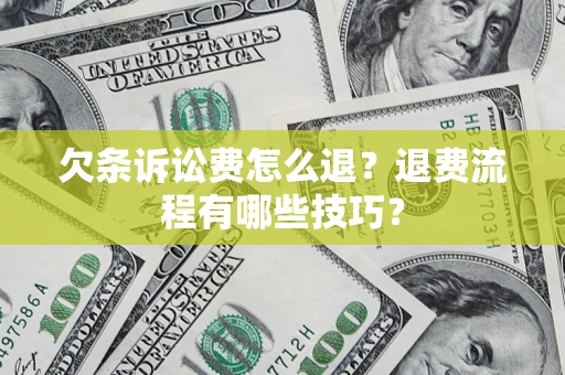北京欠条诉讼费怎么退？退费流程有哪些技巧？